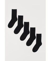 H&M | H&M - ソックス 5足セット - ブラック(ソックス/靴下)