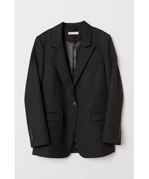 H&M | H&M - ウールブレンドジャケット - ブラック(テーラードジャケット)