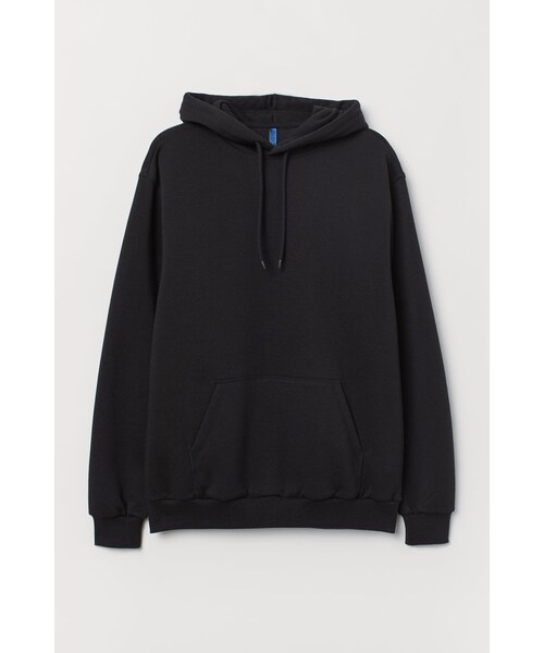 H&M(エイチ・アンド・エム)の「H&M - スウェットパーカ - ブラック(パーカー・メンズ・ブラック・S/XS/XS/L/M)」の1枚目の写真