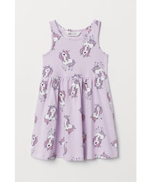 H&M | H&M - ジャージーノースリーブワンピース - パープル(ワンピース)