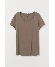 H&M - カットオフTシャツ - ブラウン