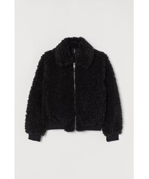 H&M | H&M - フェイクファージャケット - ブラック(ダウンジャケット/コート)
