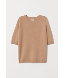 H&M | H&M - カシミヤショートスリーブセーター - ベージュ(ニット/セーター)