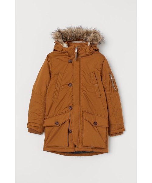 H M エイチ アンド エム の H M パッデッドパーカ ベージュ マウンテンパーカー Wear