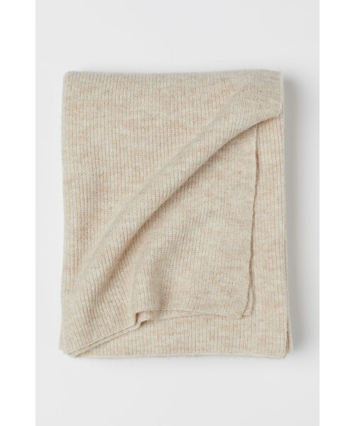 H&M（エイチ・アンド・エム）の「H&M ウールブレンド リブニットブランケット ベージュ（ブランケット）」 WEAR
