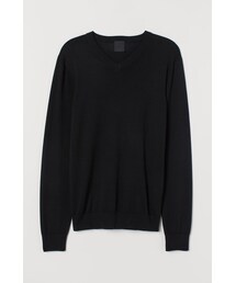 H&M | H&M - コットンVネックセーター - ブラック(スウェット)