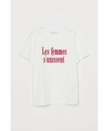 H&M | H&M - デザインTシャツ - ホワイト(Tシャツ/カットソー)