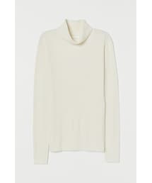 H&M | H&M - リブニット タートルネックセーター - ホワイト(ニット/セーター)