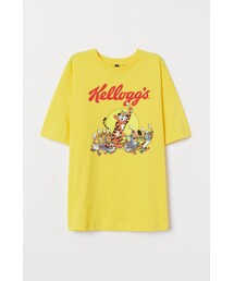 H&M | H&M - プリントTシャツ - イエロー(Tシャツ/カットソー)