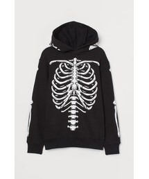 H&M | H&M - プリントスウェットパーカ - ブラック(スウェット)