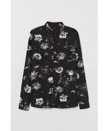H&M - スリムフィット ビスコースシャツ - ブラック
