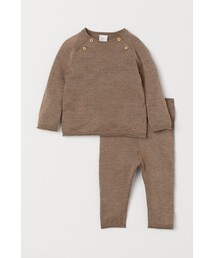 H&M - シルクブレンド セーター&パンツ - ブラウン