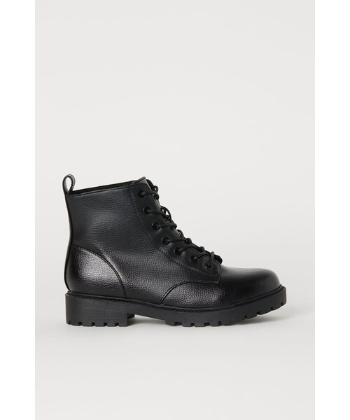 H&M（エイチ・アンド・エム）の「H&M ボアランドブーツ ブラック（ブーツ）」 WEAR