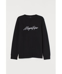 H&M | H&M - プリントスウェットシャツ - ブラック(スウェット)