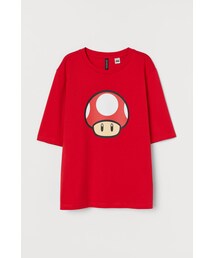 H&M - デザインオーバーサイズTシャツ - レッド