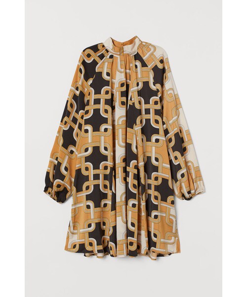 H M エイチ アンド エム の H M サテンスタンドカラーワンピース グレー ワンピース Wear