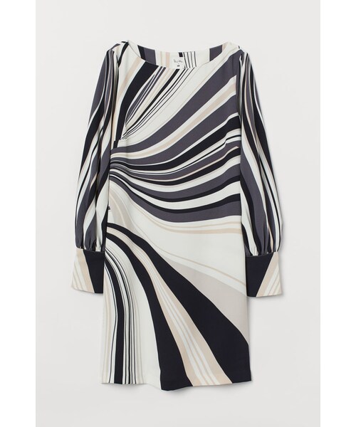 H M エイチ アンド エム の H M ボートネックワンピース ホワイト ワンピース Wear