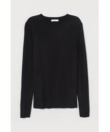 H&M | H&M - ファインニットトップス - ブラック(ニット/セーター)