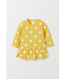 H&M | H&M - パターンフリルワンピース - イエロー(ワンピース)