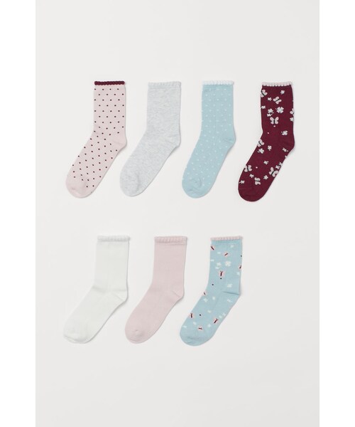 H M エイチ アンド エム の H M ソックス 7足セット ターコイズ ソックス 靴下 Wear