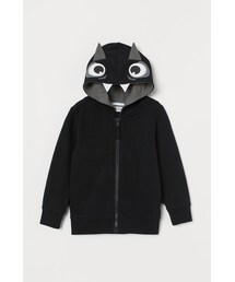 H&M - デザインフーデッドジャケット - ブラック