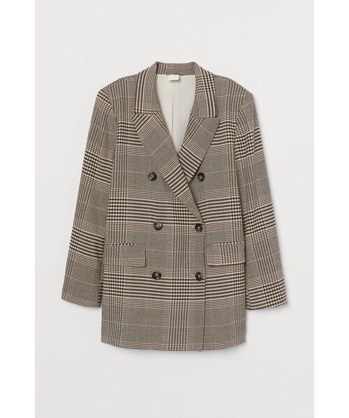 H&M(エイチ・アンド・エム)の「H&M - ダブルブレストジャケット - ベージュ(テーラードジャケット・レディース・ベージュ・42P)」の1枚目の写真