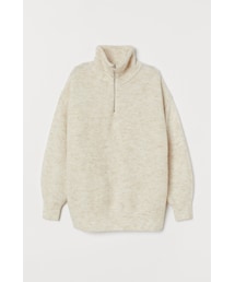 H&M | H&M - ハイカラーセーター - ホワイト(ニット/セーター)