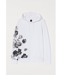 H&M | H&M - プリントスウェットパーカ - ホワイト(パーカー)