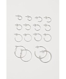H&M | H&M - ピアス 8ペアセット - シルバー(ピアス（両耳用）)