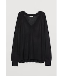 H&M | H&M - Vネックセーター - ブラック(ニット/セーター)