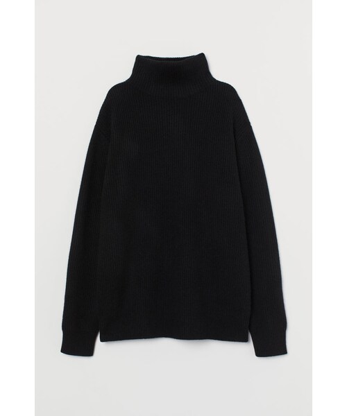 H&M - H&M カシミヤ  セーター　ニット　黒 H&M（エイチ・アンド・エム）の「H&M - カシミヤブレンド