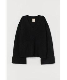H&M | H&M - ウールブレンドセーター - ブラック(ニット/セーター)