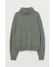 H&M | H&M - タートルネックセーター - グリーン(ニット/セーター)