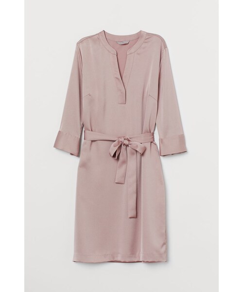 H M エイチ アンド エム の H M ベルテッドワンピース ピンク ワンピース Wear