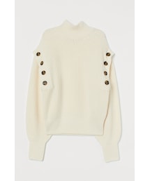 H&M | H&M - ウールブレンド リブニットセーター - ホワイト(ニット/セーター)