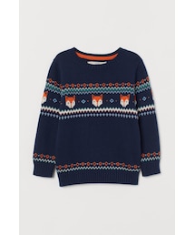 H&M | H&M - ジャカードニットセーター - ブルー(ニット/セーター)