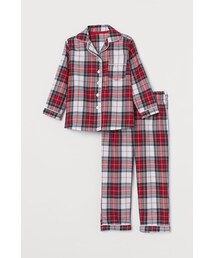 H&M | H&M - コットンフランネルパジャマ - レッド(ルームウェア/パジャマ)