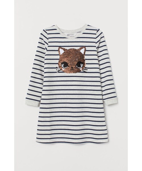 H M エイチ アンド エム の H M スパンコールワンピース グレー ワンピース Wear