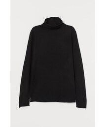 H&M - ファインニット ハイネックセーター - ブラック