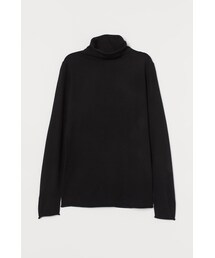 H&M | H&M - ファインニット ハイネックセーター - ブラック(ニット/セーター)