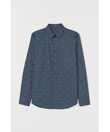 H&M | H&M - プレミアムコットンシャツ - ブルー(シャツ/ブラウス)
