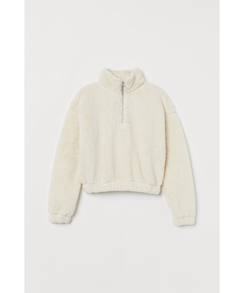 HALF ZIP BOA TOPS ベージュ