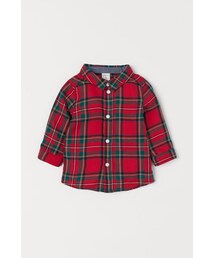 H&M | H&M - コットンフランネルシャツ - レッド(シャツ/ブラウス)