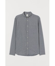 H&M | H&M - レギュラーフィット コットンシャツ - グレー(シャツ/ブラウス)