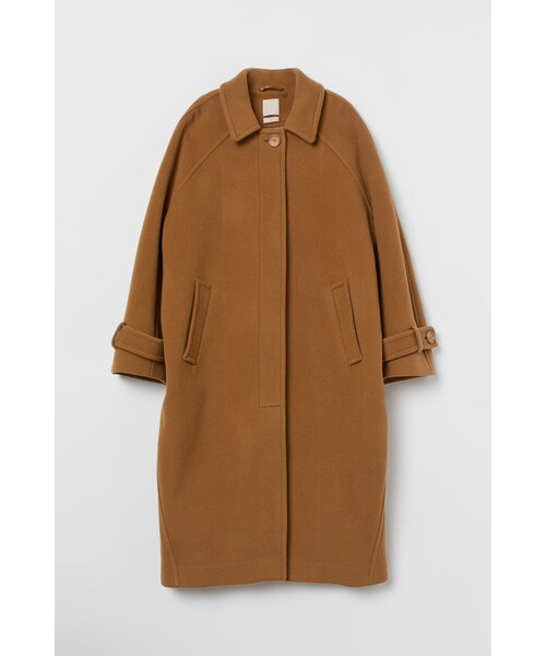 H&M(エイチ・アンド・エム)の「H&M - ウールブレンドコート - ベージュ(ダウンジャケット/コート・レディース・ベージュ・XS/S/M)」の1枚目の写真