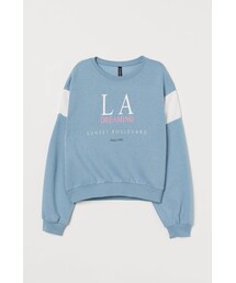 H&M | H&M - デザインスウェットトップス - ブルー(スウェット)