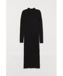 H&M | H&M - リブニットワンピース - ブラック(ワンピース)
