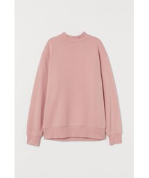 H&M - ハイネックスウェットシャツ - ピンク