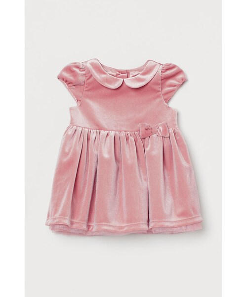 H M エイチ アンド エム の H M ベロアワンピース ピンク ワンピース Wear