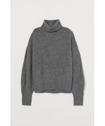 H&M | H&M - ファインニット タートルネックセーター - グレー(ニット/セーター)